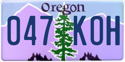 OR license plate 047KOH