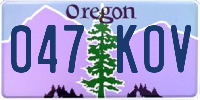 OR license plate 047KOV