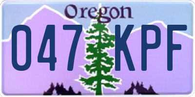 OR license plate 047KPF
