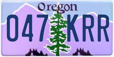 OR license plate 047KRR