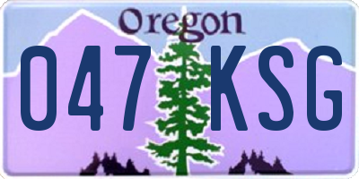 OR license plate 047KSG