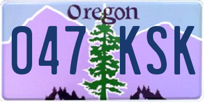 OR license plate 047KSK