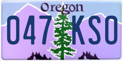 OR license plate 047KSO