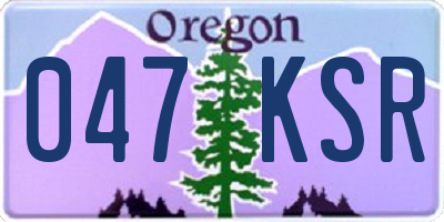 OR license plate 047KSR