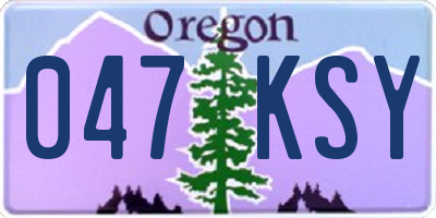 OR license plate 047KSY