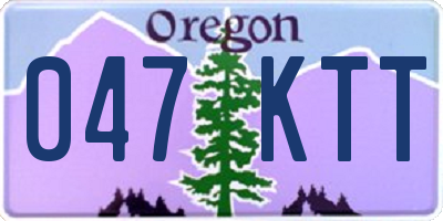 OR license plate 047KTT