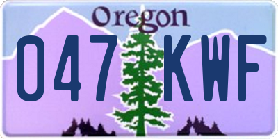 OR license plate 047KWF