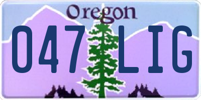 OR license plate 047LIG