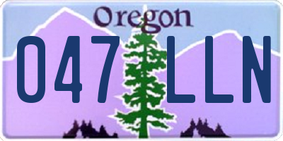 OR license plate 047LLN