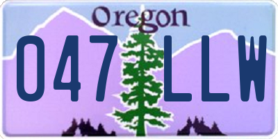 OR license plate 047LLW