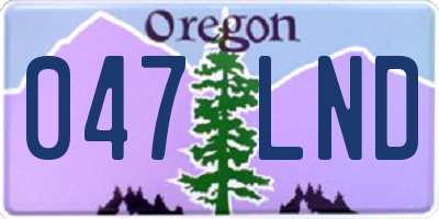 OR license plate 047LND