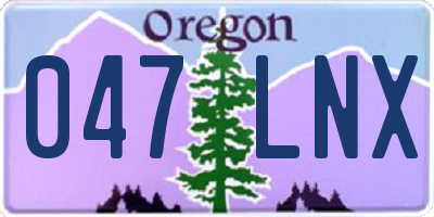 OR license plate 047LNX