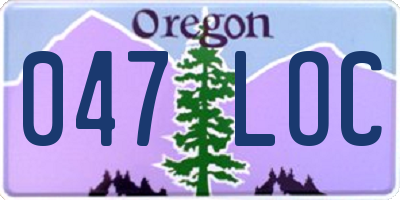 OR license plate 047LOC