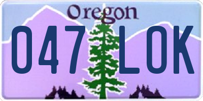OR license plate 047LOK