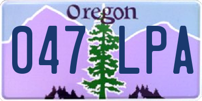 OR license plate 047LPA