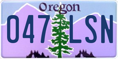 OR license plate 047LSN