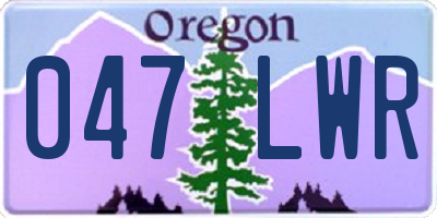 OR license plate 047LWR