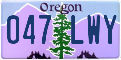 OR license plate 047LWY