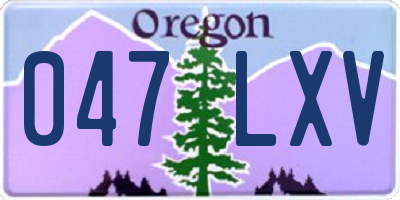 OR license plate 047LXV