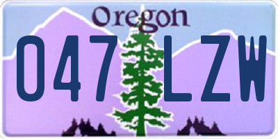 OR license plate 047LZW