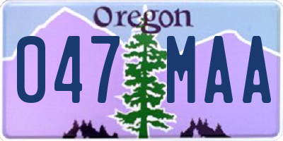 OR license plate 047MAA