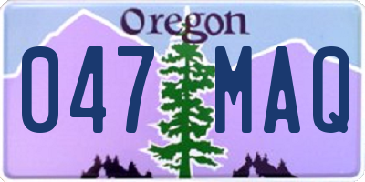 OR license plate 047MAQ
