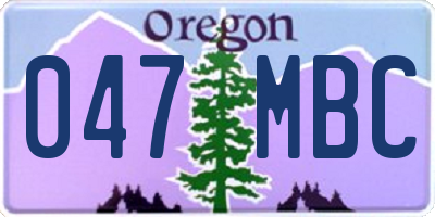 OR license plate 047MBC