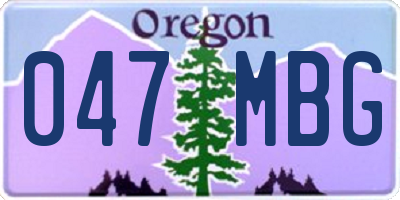 OR license plate 047MBG