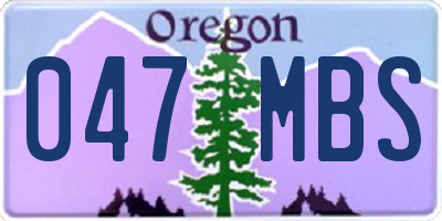 OR license plate 047MBS