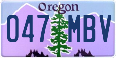 OR license plate 047MBV