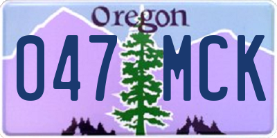 OR license plate 047MCK