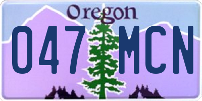 OR license plate 047MCN