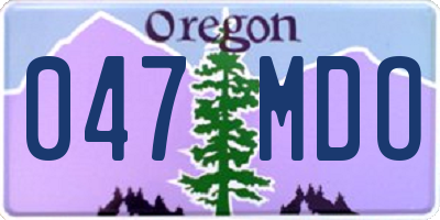 OR license plate 047MDO