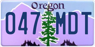 OR license plate 047MDT