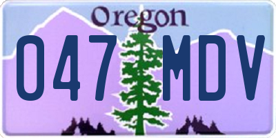 OR license plate 047MDV