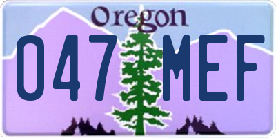 OR license plate 047MEF
