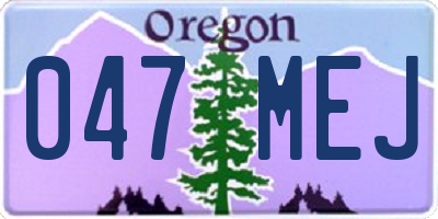 OR license plate 047MEJ