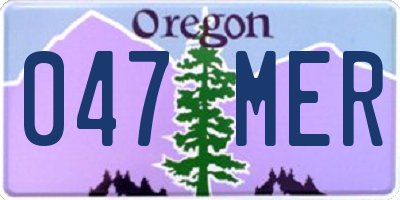 OR license plate 047MER