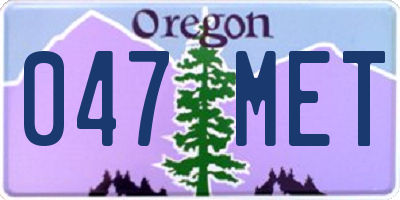 OR license plate 047MET
