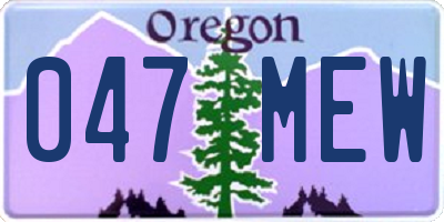 OR license plate 047MEW