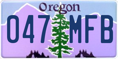 OR license plate 047MFB
