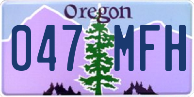OR license plate 047MFH