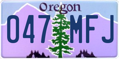OR license plate 047MFJ