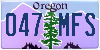 OR license plate 047MFS