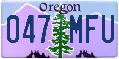 OR license plate 047MFU