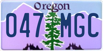 OR license plate 047MGC