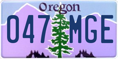 OR license plate 047MGE