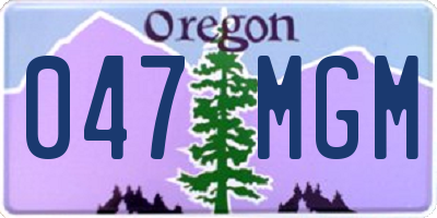 OR license plate 047MGM