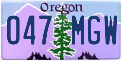 OR license plate 047MGW