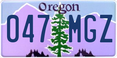 OR license plate 047MGZ